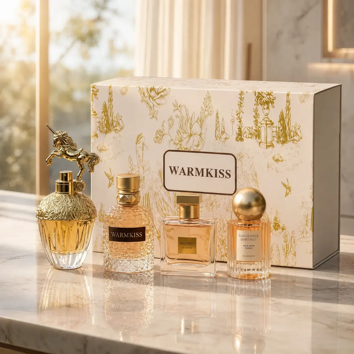 WARMKISS Luxury Perfume Set - (50ml+30ml*2+25ml) - Contains notes of orange blossom, jasmine,vanilla and musk, Perfumes For Women, long lasting perfumes, ensemble  fragrance set, great holiday gift, 4-1 luxury fragrance collection, curations good scent