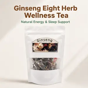 Ginseng 8-Treasure Herbal Tea Bags, Kidney-Support Formula with Red Date, Wolfberry & Mulberry, Natural Health Tea for Men & Women