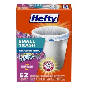 Hefty Small , Fabuloso Scent, 4 Gallon, 52 Count kitchen trash bags california