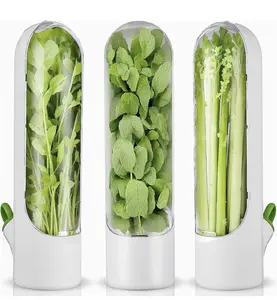 Fresh Herb keeper Herb Savor Pod Vanilla Keep-Fresh cupFresh Vegetable Preservation Bottle for Storage Cilantro,Mint, Parsley,Asparagus,Keeps Greens Fresh(3pcs)