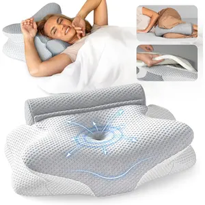 3-in-1  Pillow,   Pillow for Sleeping, Adjustable Height Memory   Pillow and Detachable Roll, Contour Pillow for   for  Sleeping Positions (Gray)