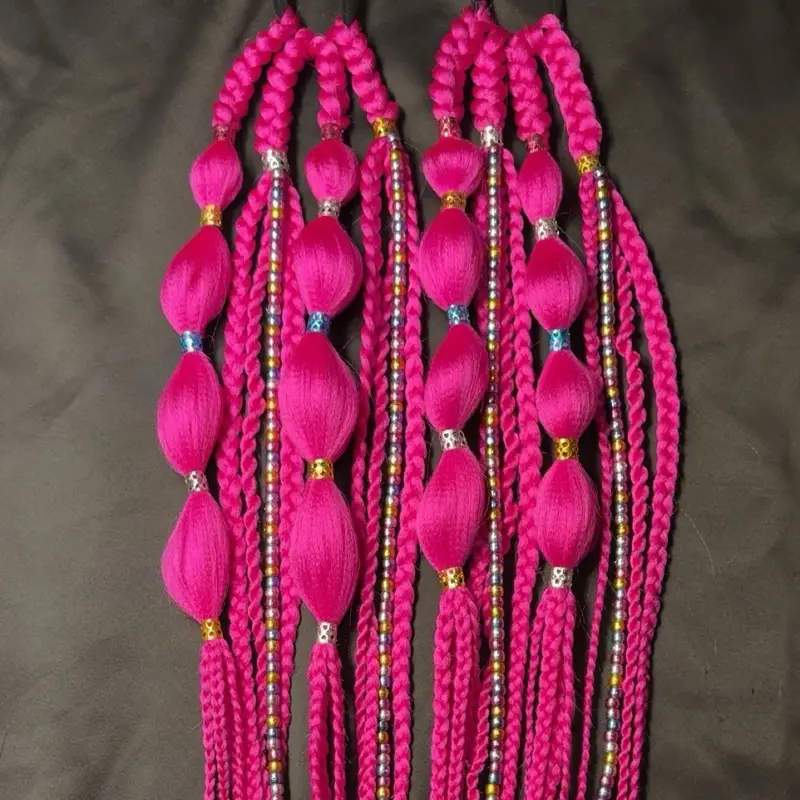 Fuchsia Bubble Braid Pigtails