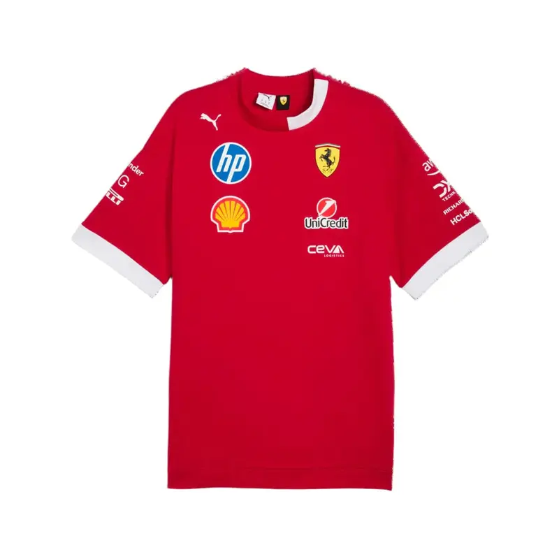 Scuderia Ferrari F1 2025 Men's Team Oversized T-Shirt - Dark Cherry