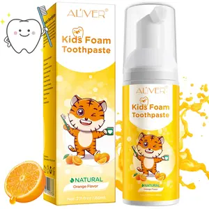 Aliver Tooth Cleaning Mousse ( orange flavour), Fluoride Anti-Cavity Foam Toothpaste, Fresh Breath, Oral Health Care, 60ML/piece