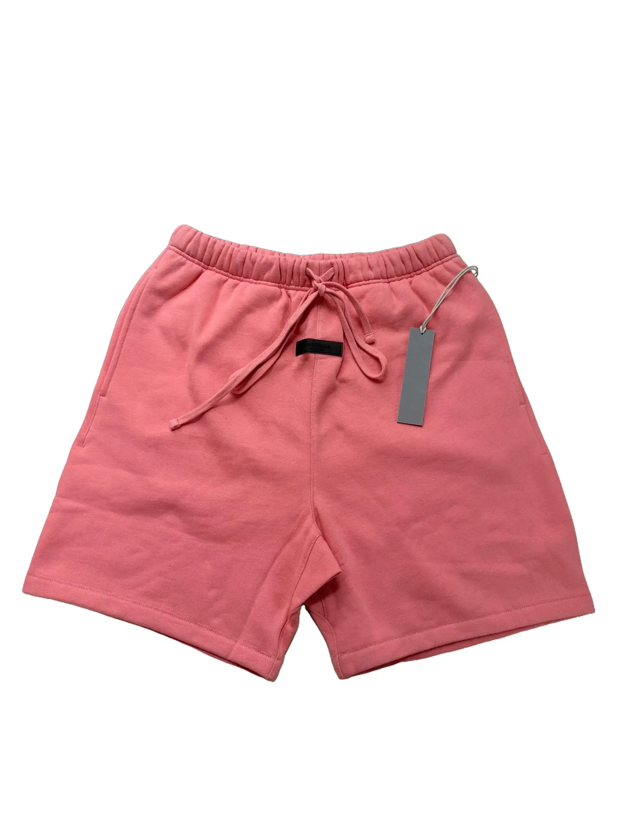 Men's Baggy Shorts, Stylish Coral Pink Sweatshort with Drawstring for Casual Streetwear Outfits, Oversized Roomy Fit, Baggy Drawstring Men's Shorts, Custom Drawstring, Clothing, Plain