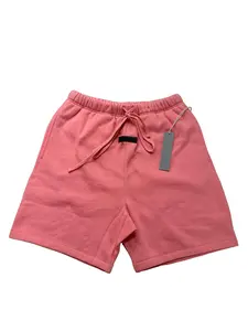 TikTok Viral 2022 Men's Coral Pink Oversized Sweat Shorts Streetwear Casual Drawstring Lounge Shorts Relaxed Fit Aesthetic Menswear
