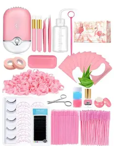 Lash Extension Kit Professional USB Eyelash Fan Individual 0.07D Curl Mix 8-15mm Extra Strong Glue Lash Glue Remover Eye Patch Silicone Pad Tapes, Perfect Tool for Beginner