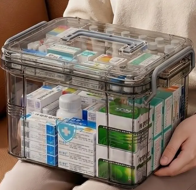 Clear Storage Box with Lid – Multi-Purpose Organizer Container with Handle for Home and Small Spaces