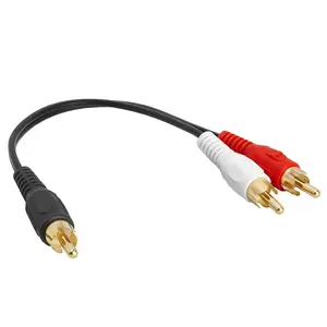 - 1 Male to 2 Male Stereo Audio Y-, 2 Plugs to 1 Plug Audio Stereo Subwoofer