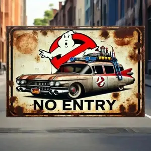 Aluminum Ghostbusters Movie Sign Wall Decor for Living Room Office Bar Durable Home Theater Metal Poster Halloween Party Gift Aluminum