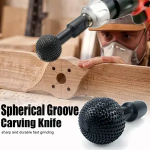 Ball Shape Wood Slot Carving Knife, Rotating File Round Ball Shaped Grinding Head, Engraving Polishing Tool Angle Grinder Ball Milling Head