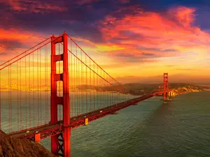 Goldengate Bridge Canvas Print - Genuine Artist Quality Poly Cotton Blend 407 gsm 18 mil Scratch Resistant Water Fade Resistant Anti-Yellowing Ready to Hang
