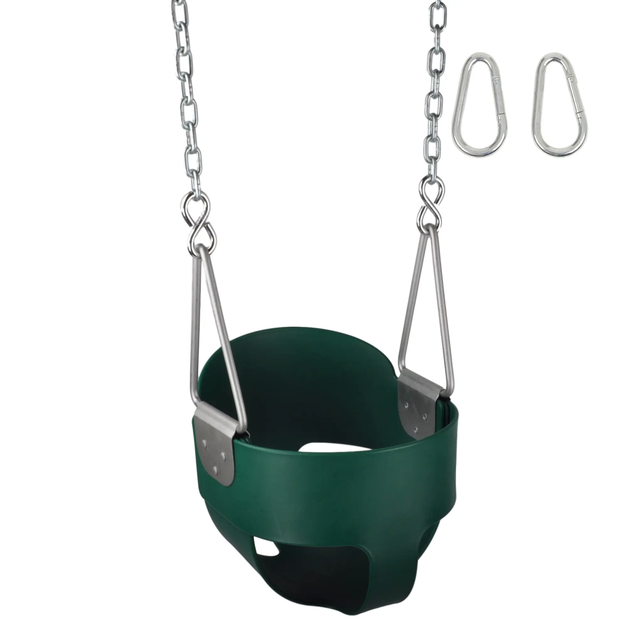 Swing Set Stuff Inc. Highback Full Bucket Swing Seat With Chains And Hooks Green