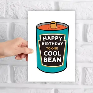 Perfect Gift Card for Friends Family Wife Girlfriend, Fun Birthday Greeting with Cute Bean Pattern, Humorous Message, Birthday Present, Fun Party Cards