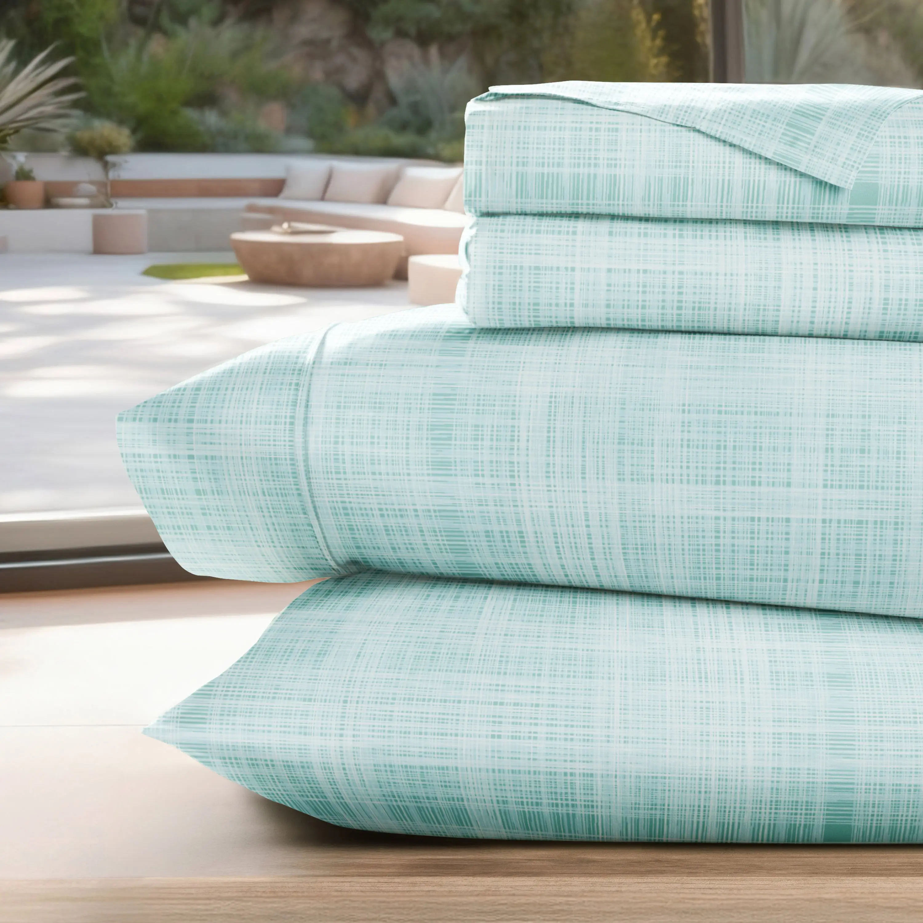 Thatch Pattern 4-Piece Sheet Set