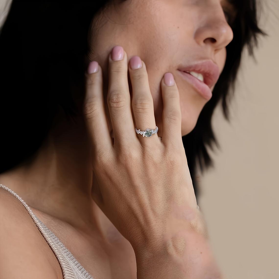 Vintage  925 Sterling Silver Leaf Ring for Women, Dainty Fixed Size Nature Inspired Promise Ring, Handmade  Witchy Jewelry, Minimalist Everyday Wear, Unique Gift for Her, Anniversary Birthday Christmas Gift, Boho Aesthetic, Bridesmaid Gift