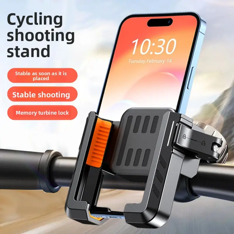 Anti-Shake Bike Phone Mount Holder, 360-Degree Adjustable, Tool-Free Install, Memory Lock, 1-Second Quick Release for Youth, Daily Commuting, Most Handlebars, Cycling, Motorcycles