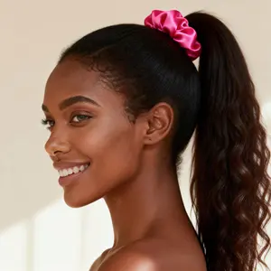 Female Lazy Updo Hair Band Headdress - Cute Hair Styling Accessory, Holiday Gift Scrunchies For Hair Pink Hair Ties
