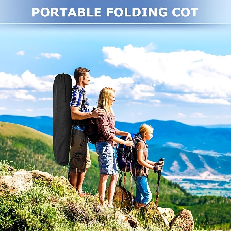 Adult Folding Bed Camping Bed Portable Folding Outdoor Bed, 75 Inch Multifunctional Lounge Chair with Side Pockets And Handbag, Suitable for Outdoor Courtyard Garden Lounge Chair, Heavy-duty Bed, Weighing 500 Pounds