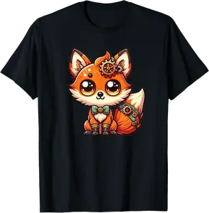 Kawaii Steampunk Fox Fantasy Foxes Lover T-Shirt - Lydiagarcia Shop 46B0CN94X68Y