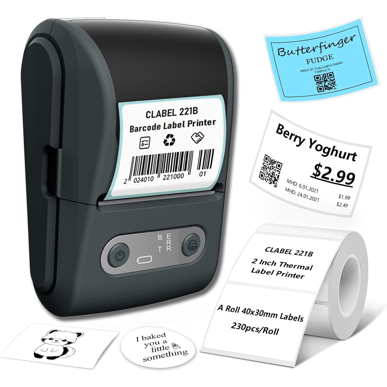Label Maker with Tape, Label Printer for Business, Sticker Printer- Compatible with 12-57mm Width Labels, Wireless Connectivity, High-Speed Printing, 1200mAh Battery, for Office & Home