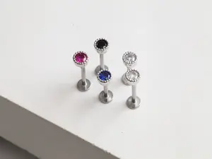 Tiny Silver Cartilage Earring • 4mm Flatback Stud • Medusa Jewelry • Small Tragus Helix Earring • Threadless Pushback Forward Helix Studs