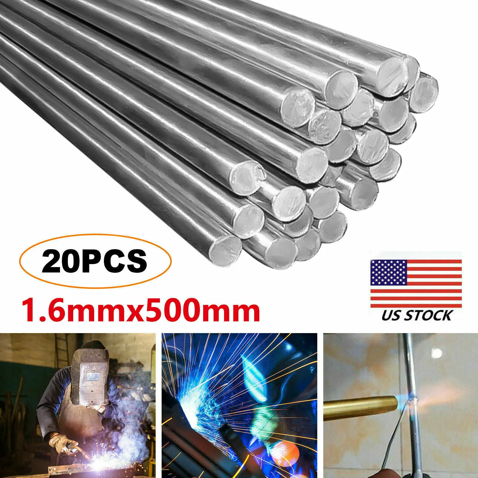 20-Pack Aluminum Welding Rods, Universal Low Temperature Aluminum Welding Cored Wire