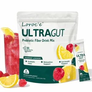 UltraGut Prebiotic Fiber Drink Mix for Women, Supports gut health and daily wellness with magnesium glycinate, L-theanine, ashwagandha, and vitamin D; no sugar; 30 servings