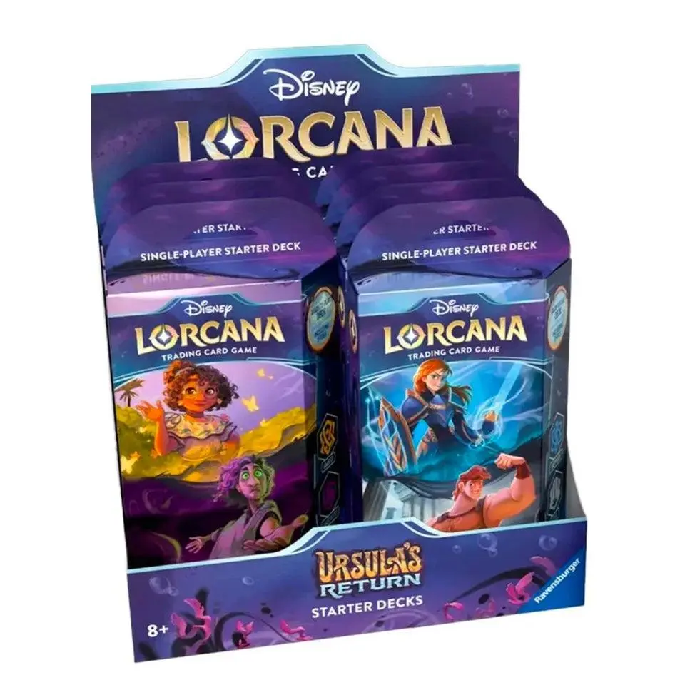 Disney Lorcana Ursula's Return Starter Deck Display - 8 starter decks, includes 8 booster packs!