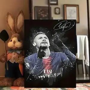 1 Piece Optional Wooden Frame Portugal Super Soccer Star Poster Print Inspirational Quotes Canvas Painting Soccer Fan Room Decor Large Mural Personalized Poster Sports Style Bedroom Picture Wall Poster