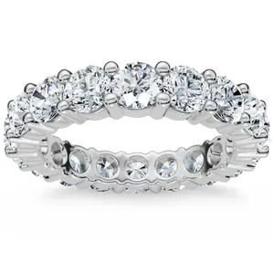 3Ct Diamond Eternity Wedding Ring Lab Grown Diamonds 14k White Gold