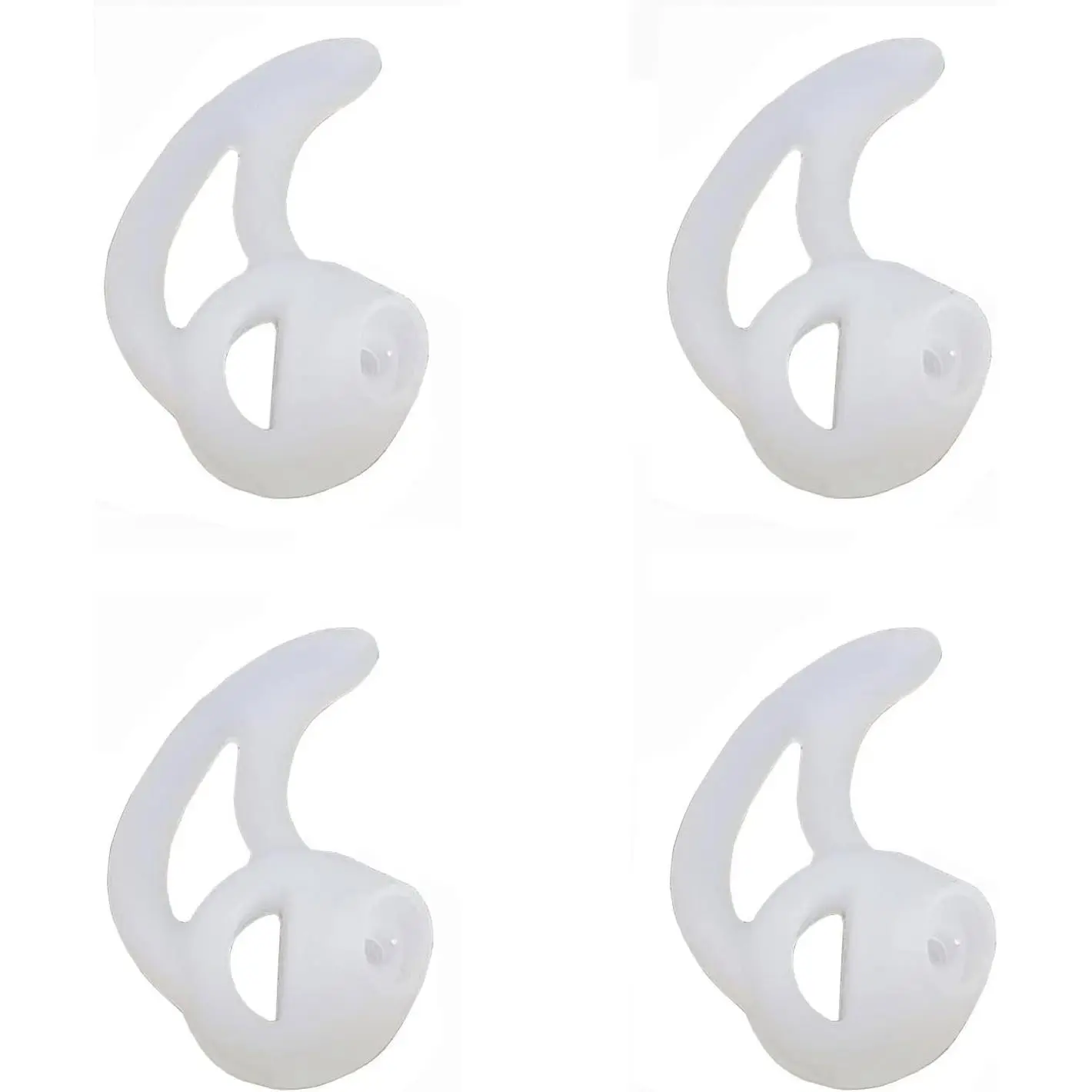 Silicone Fin Ear Mold for Two Way Radio Earpiece Replacement Earmold Earbud Tips for Surveillance Police Earpiece Coil Tube Headset 2 Pair Fin Large Left Ear