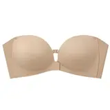 LUCKMEEY Womens Strapless Front Closure Bra Push Up Lift Bra Padded Add Cup Non Slip Anti-Slip Grip Wireless Supportive  Seamless Comfortable Tube Jelly Bra