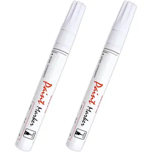 White  Pens marking pens Permanent Markers - 2 Pack Oil Based  Markers for Tire, Rubber,, Rocks, Metal, Canvas,Plastic, Dark Surface,Craft office Supplies,Medium Point