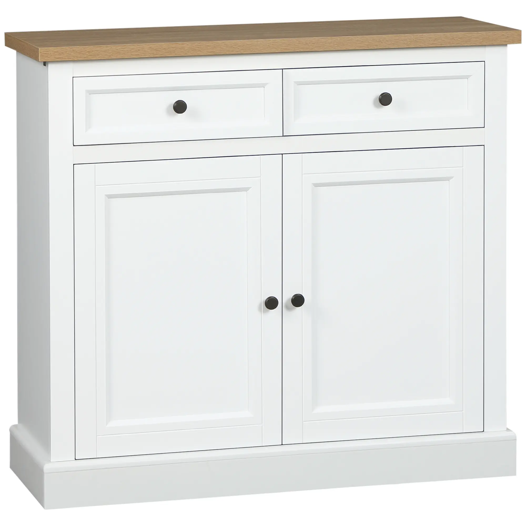HOMCOM Sideboard Buffet Cabinet, Kitchen Cabinet, Coffee Bar Cabinet with 2 Drawers and Double Door Cupboard for Living Room, Entryway, Dark Gray