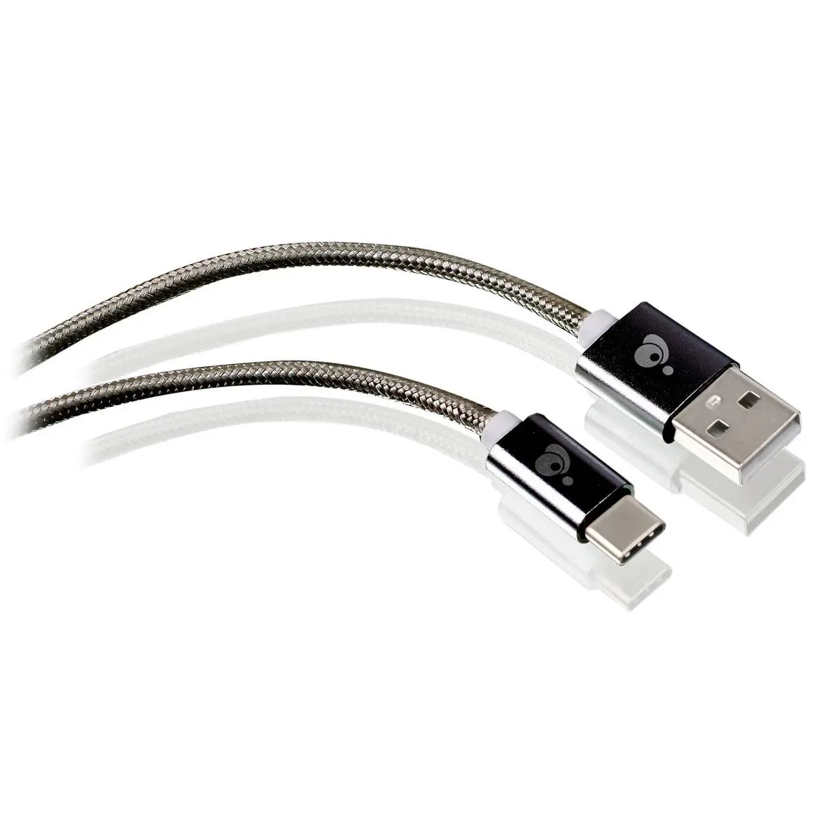 IOGEAR 6.5' Durable Braided Nylon USB-C to USB-A Cable, for Charging & Syncing Cellphones/Tablets