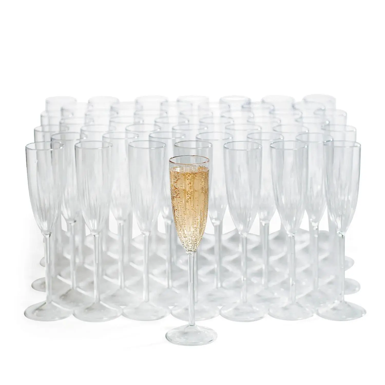 9" 5 oz. Bulk 100 Ct. Premium Etched Plastic Champagne Flutes 9" 5 oz. Bulk 100 Ct. Premium Etched Plastic Champagne Flutes