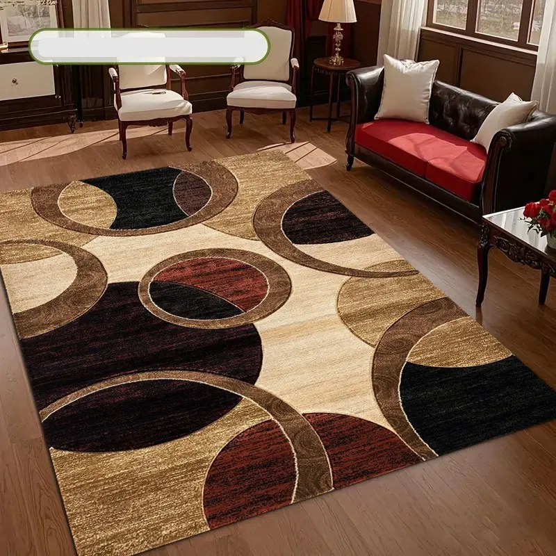 Luxury Vintage Patterned Velvet Carpet, Soft Comfortable Home Decor Rug, Modern Geometric Rug, Living Room Sofa Mat, Bedroom Bedside Rug, Multi-Scene Use, merry Christmas, let it snow