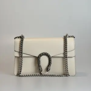 Pre-owned GUCCI Calfskin Shoulder Bag Dionysus Medium Beige 44412539