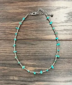 16" Silver Helena Turquoise Necklace