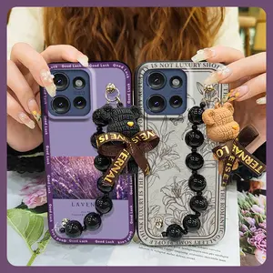Anti-knock soft case Phone Case For MOTO G Play 2025/G Power 2025 silicone Waterproof Skin-friendly feel Simplicity protective case Black pearl pendant Cartoon cute