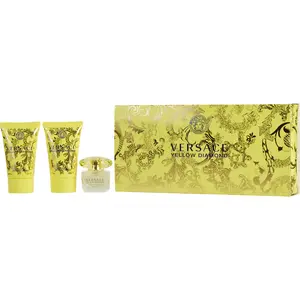 Versace Yellow Diamond Set-Edt 0.17 Oz Mini & Body Lotion 0.8 Oz & Shower Gel 0.8 Oz For Women