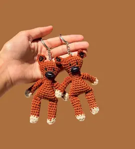 Handmade Crochet Funny Couple Keychain | Cute Matching Character Keyring Gift