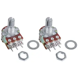 2 Pcs Silver Metal B50K 50K Ohm 6-Pin Dual Trim Potentiometer 3.8 x 2.8 x 1.7cm