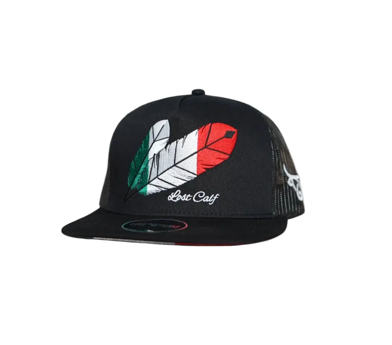 LOST CALF MEXICO FEATHER BLACK CAP