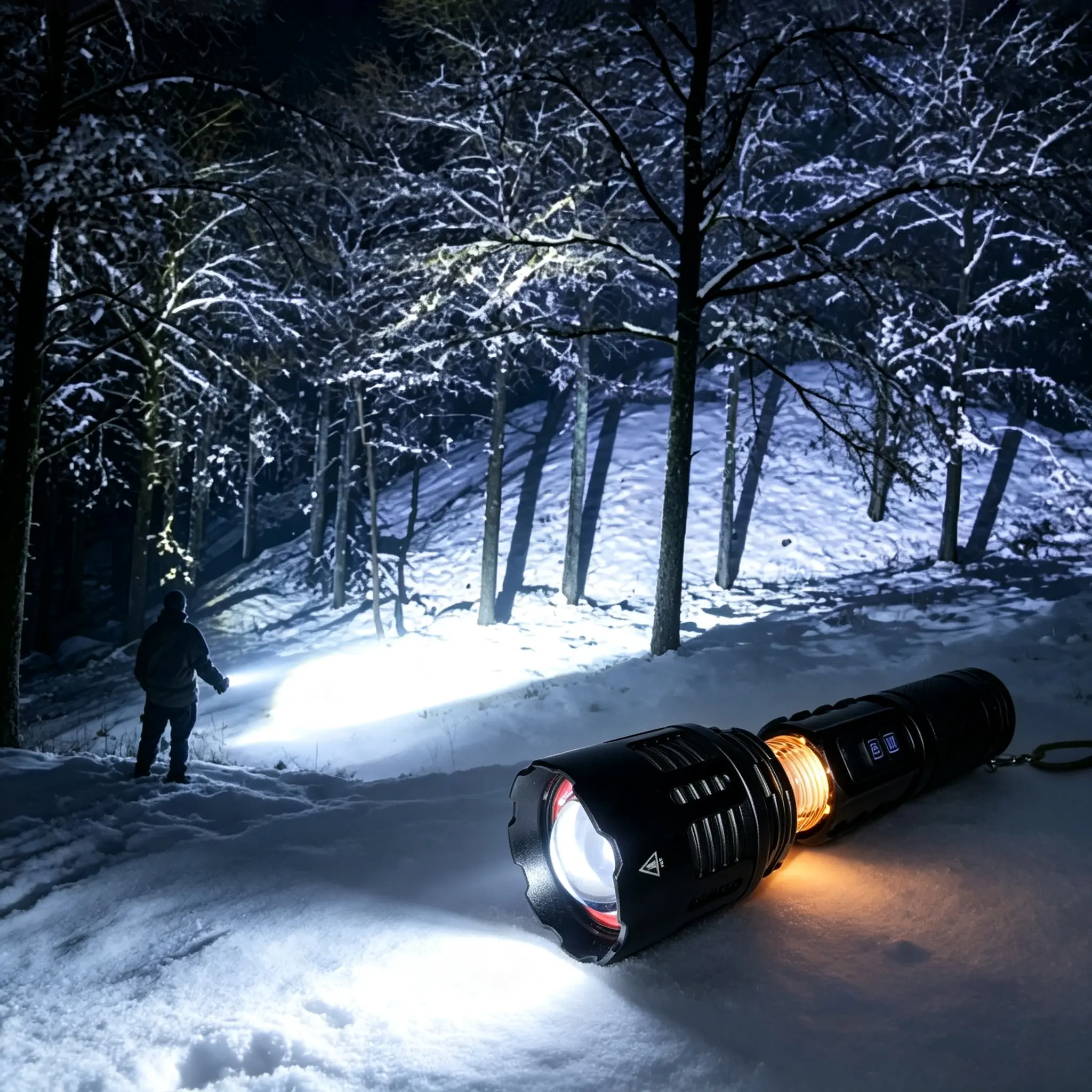 2-in-1 Strong Flashlight (Power Bank)，Digital display of power, Rechargeable，Zoomable, ,  Adjustable Brightness Flash Light for Outdoor, Emergency, Camping Accessories，