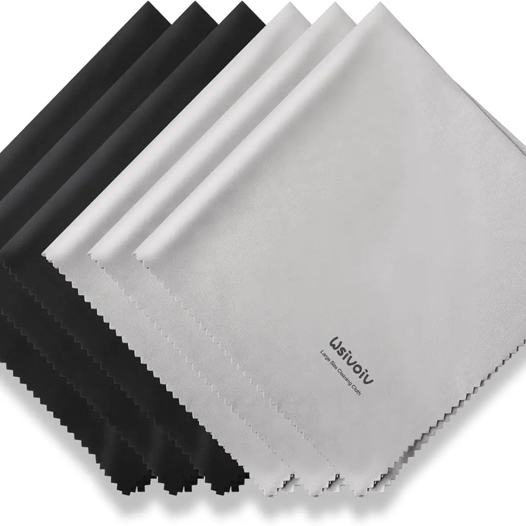 6PCS Large Eyeglass Cleaning Cloths, 12 x12 in Screen Cleaner | Large Size, Individually Wrapped, Easier to Grip and Use, Premium Microfiber Cleaning Cloth for Glasses, TV, Laptop Screens