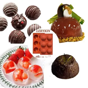 Lerykin 2 Pack Large 6-Cavity Semi Sphere Silicone Molds, Non-Stick Baking Mold for Making Standard Size Hot Chocolate Bomb, Cake, Jelly, Dome Mousse