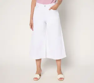 Me by Jennie Garth Petite White Monty Ultra Crop Jeans