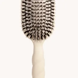 Teleties Boar Bristle Hair Brush for Thick Hair Tan